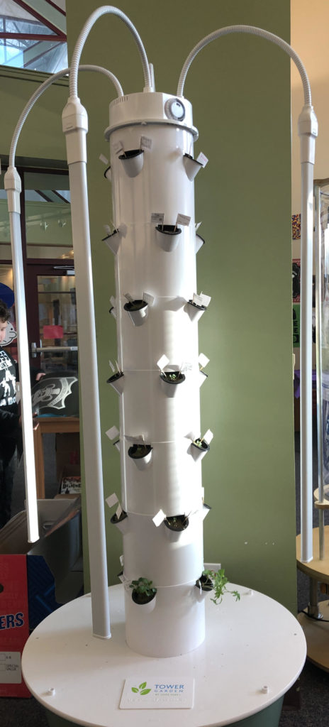 1 of 2 Aeroponic Tower Gardens in the Makerspace at McNair Middle School.